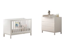 Babymöbel-Set >Eva< (3-teilig) in Weiß -...