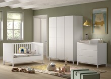 Babymöbel-Set >Eva< (4-teilig) in Weiß - 148,8x196,2x57,8 (BxHxT)