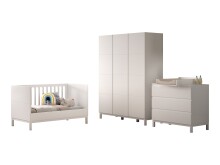 Babymöbel-Set >Eva< (4-teilig) in Weiß - 148,8x196,2x57,8 (BxHxT)
