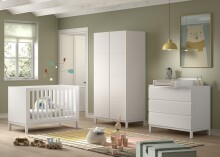 Babymöbel-Set >Eva< (4-teilig) in Weiß - 98,5x196,2x57,8 (BxHxT)