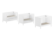 Babymöbel-Set >Eva< (4-teilig) in Weiß - 98,5x196,2x57,8 (BxHxT)
