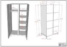 Babymöbel-Set >Eva< (4-teilig) in Weiß - 98,5x196,2x57,8 (BxHxT)