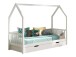 Hausbett >Cabane< Bettschublade, Kiefer weiß, Kiefer teilmassiv - 208x169x98cm (BxHxT)