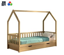 Hausbett >Cabane< Bettschublade, Eiche natur,...