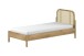 Einzelbett >Olive< in Natur, Rattan und Eiche Furnier - 98,5x90x208,5cm (BxHxT)
