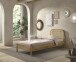 Einzelbett >Olive< in Natur, Rattan und Eiche Furnier - 98,5x90x208,5cm (BxHxT)