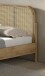 Einzelbett >Olive< in Natur, Rattan und Eiche Furnier - 98,5x90x208,5cm (BxHxT)