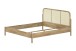 Bett >Olive< in Natur, Rattan und Eiche Furnier - 188,5x100x208,5cm (BxHxT)