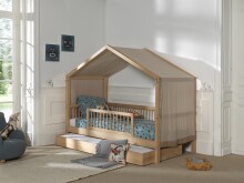 Hausbett >Fagus< inkl. Zubehör, Buche massiv - 207,5x170x97,5 (BxHxT)
