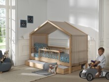 Hausbett >Fagus< inkl. Zubehör, Buche massiv - 207,5x170x97,5 (BxHxT)