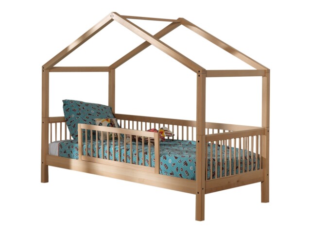 Hausbett >Fagus< inkl. Rausfallschutz, Buche massiv natur - 207,5x170x97,5 (BxHxT)