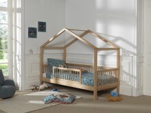 Hausbett >Fagus< inkl. Rausfallschutz, Buche massiv natur - 207,5x170x97,5 (BxHxT)