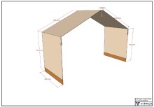 Hausbett >Fagus< Textilhimmel und Rausfallschutz, Buche massiv - 207,5x170x97,5 (BxHxT)