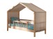Hausbett >Fagus< Textilhimmel und Rausfallschutz, Buche massiv - 207,5x170x97,5 (BxHxT)