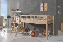 Spielbett >Fagus< in Buche massiv natur lackiert - 207,5x114x135,5 (BxHxT)