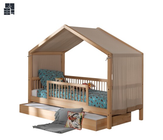 Hausbett >Fagus< inkl. Zubehör, Buche massiv - 207,5x170x97,5 (BxHxT)