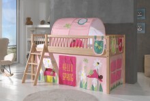 Spielbett >Fagus< Buche massiv, Textilset Spring + Tunnel - 207,5x114x135,5 (BxHxT)