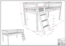 Spielbett >Fagus< Buche massiv, Textilset Spring + Tunnel - 207,5x114x135,5 (BxHxT)