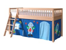 Spielbett >Fagus< in Buche massiv, Textilset Astro...