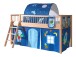 Spielbett >Fagus< in Buche massiv, Textilset Astro + Tunnel - 207,5x114x135,5 (BxHxT)