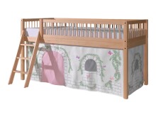 Spielbett >Fagus< in Buche massiv, Textilset Birdy...