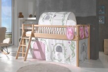 Spielbett >Fagus< in Buche massiv, Textilset Birdy + Tunnel - 207,5x114x135,5 (BxHxT)