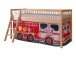 Spielbett >Fagus< in Buche massiv, Textilset Fire-Rescue - 207,5x114x135,5 (BxHxT)