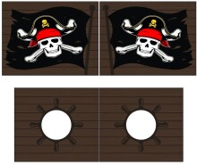 Spielbett >Fagus< in Buche massiv, Textilset Caribian Pirate - 207,5x114x135,5 (BxHxT)