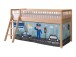 Spielbett >Fagus< in Buche massiv, Textilset Police - 207,5x114x135,5 (BxHxT)