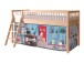 Spielbett >Fagus< in Buche massiv, Textilset Pet Shop - 207,5x114x135,5 (BxHxT)
