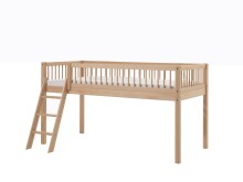 Spielbett >Fagus< in Buche massiv, Textilset Space - 207,5x114x135,5 (BxHxT)