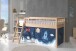 Spielbett >Fagus< in Buche massiv, Textilset Space - 207,5x114x135,5 (BxHxT)