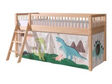 Spielbett >Fagus< in Buche massiv, Textilset Dino -...