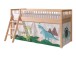 Spielbett >Fagus< in Buche massiv, Textilset Dino - 207,5x114x135,5 (BxHxT)