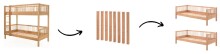 Etagenbett >Fagus< Bettpfosten geteilt, Buche massiv - 207,5x175,4x97,5 (BxHxT)