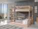 Etagenbett >Fagus< Bettschublade, Buche massiv natur lackiert - 207,5x175,4x97,5 (BxHxT)