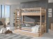 Etagenbett >Fagus< Bettschublade, Buche massiv natur lackiert - 207,5x175,4x97,5 (BxHxT)