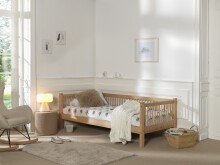 Einzelbett >Fagus< in Buche massiv natur lackiert - 207,5x68x97,5 (BxHxT)