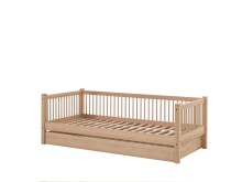 Einzelbett >Fagus< Bettschublade, Buche massiv natur lackiert - 207,5x68x97,5 (BxHxT)