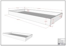 Einzelbett >Fagus< Bettschublade, Buche massiv natur lackiert - 207,5x68x97,5 (BxHxT)