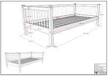 Einzelbett >Fagus< Schublade+Rausfallschutz, Buche massiv - 207,5x68x97,5 (BxHxT)
