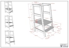 Stehhilfe >Lernturm< in Buche massiv natur lackiert - 41x85x48,3 (BxHxT)