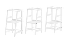 Stehhilfe >Lernturm< in Buche massiv weiß lackiert - 41x85x48,3 (BxHxT)