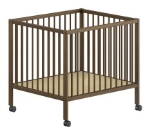 Beistellbett >Dino< in Farbe Nussbaum, Buche massiv...
