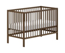 Babybett >Dino< in Farbe Nussbaum, Buche massiv - 124,4x65,4x84,4cm (BxHxT)