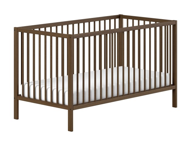 Babybett >Dino< in Farbe Nussbaum, Buche massiv - 144x75,5x84,4cm (BxHxT)