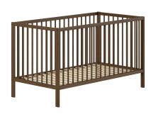Babybett >Dino< in Farbe Nussbaum, Buche massiv - 144x75,5x84,4cm (BxHxT)