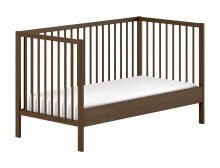 Babybett >Dino< in Farbe Nussbaum, Buche massiv - 144x75,5x84,4cm (BxHxT)