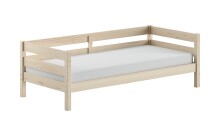Einzelbett >Margrit< in Milky White, Kiefer massiv...