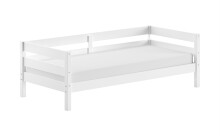 Einzelbett >Margrit< in Weiß, Kiefer massiv -...